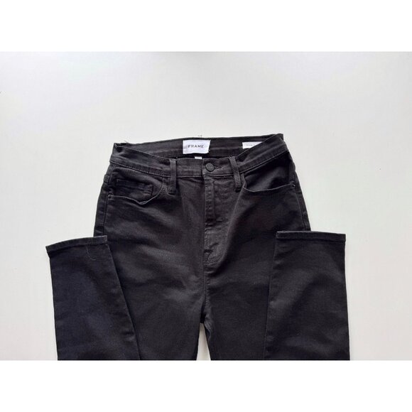 FRAME Ali Noir Black High Rise Skinny Cigarette Jeans, Size 27 - Picture 11 of 14
